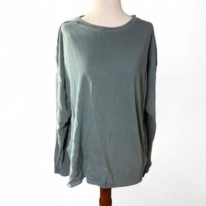 Free People( We the Free) large oversized tunic shirt Green long sleeve